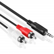 Кабель стерео 3.5мм штекер - 2RCA штекер Y 5м (39870)