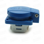 Розетка панельная 16А 2Р+E SCHUKO голубая 230В    IP54 11011S (11011S)