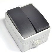 ФОРС Выключатель двухклавишный наружный IP54 (ВС20-2-0-ФСр)