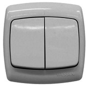 РОНДО Выключатель двухклавишный наружный 250В 6А белый IP44 (VA56-225B-BI)