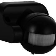 Датчик движения ИК настенный 1100w 180 гр. 12м IP44 черный (ДД 009 чер.)