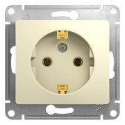 GLOSSA Розетка с заземлением в рамку бежевая (GSL000243)