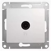 GLOSSA Розетка телевизионная TV одиночная в рамку 1дБ белая (GSL000191)