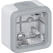 PLEXO Коробка распределительная для наружного монтажа IP55 серая 1 пост (69651)