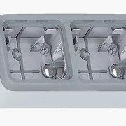 PLEXO Коробка наружная 2 поста IP55 горизонтальная серая (69672)