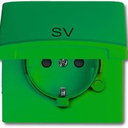 Allwetter44 Розетка SCHUKO 20 EUGKB-13-101 c контрольным СД с крышкой с маркировкой SV IP44 зеленая уплотнительное кольцо в комплекте 16А 250В (20 EUGKB-13-101)