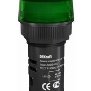 Лампа ADDS 22мм зеленая LED 220В (25002DEK)