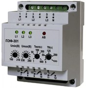 Реле напряжения ПЭФ-301 на DIN-рейку регулируемое электронное переключение фаз