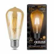 Лампа светодиодная LED 6вт 230в Е27 FILAMENT GOLD 2400K (102802006)