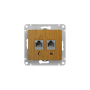 Розетка Glossa двойная компьютерная RJ45 + RJ45 кат.5E механизм дуб (GSL000585KK)