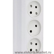 Розетка Рим 3-местная 10А без заземления белая (ENR10-202-10)